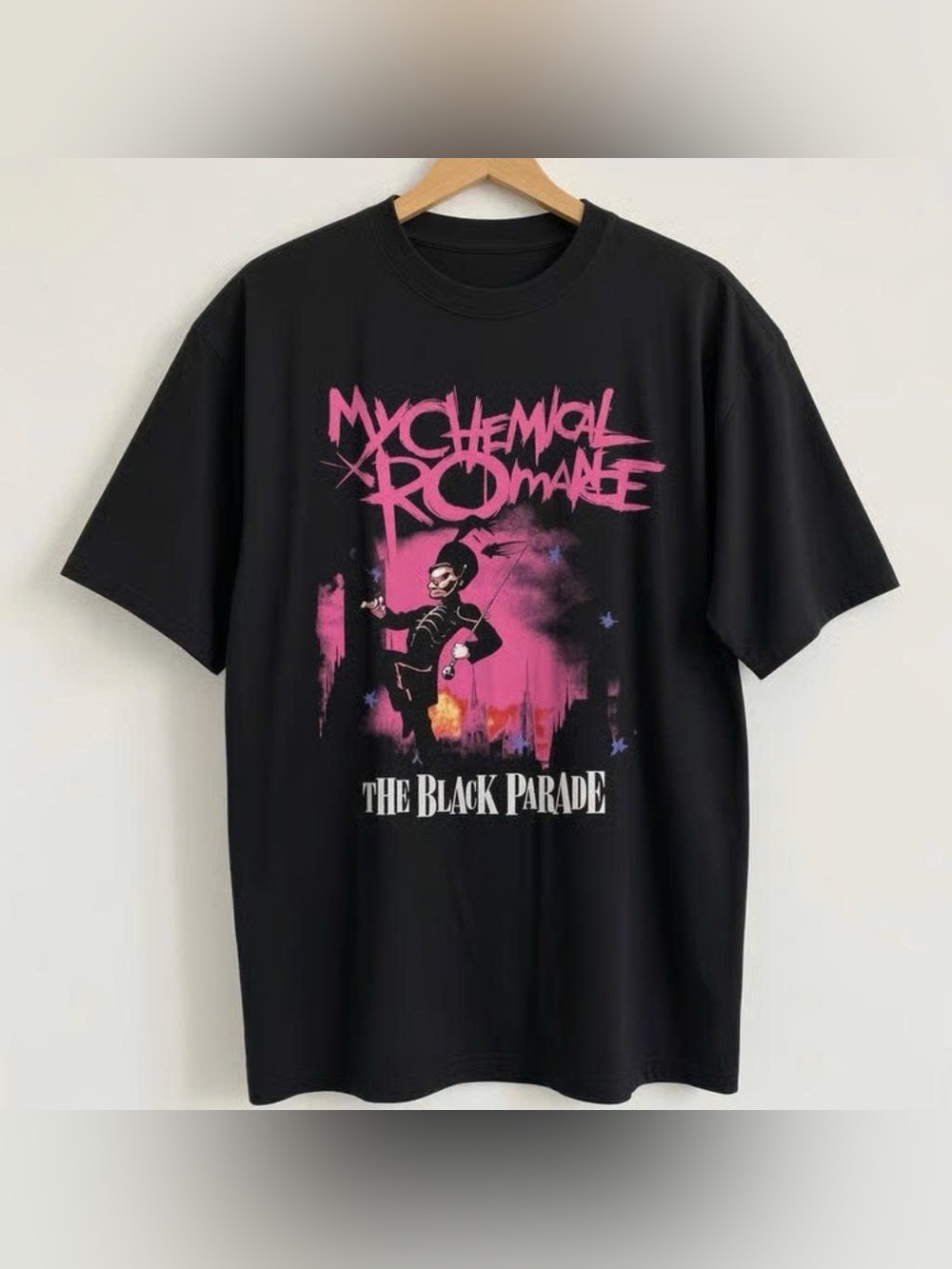 Retro Black My Chemical Romance 'The Black Parade' Graphic T Shirt